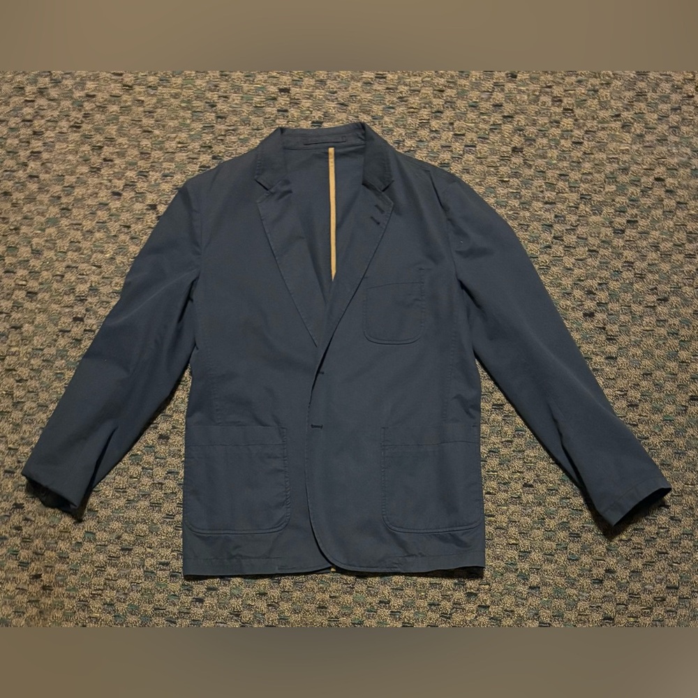 LACOSTE Blazer Men’s Sz 56 Wool/Cotton Classic Navy Sport Coat Double Vent